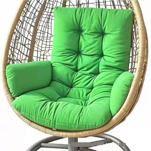 Eierstuhlkissen for drinnen und draußen, Ersatz-Sitzkissen for Hängekörbe, Hängematten-Schaukelkissen mit Armlehne(Green) von YKJGRTF