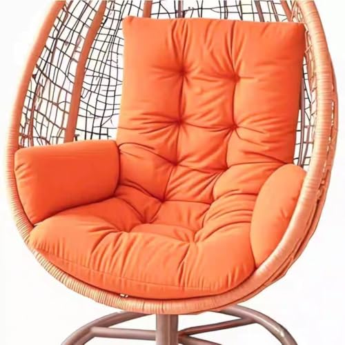 Eierstuhlkissen for drinnen und draußen, Ersatz-Sitzkissen for Hängekörbe, Hängematten-Schaukelkissen mit Armlehne(Orange) von YKJGRTF