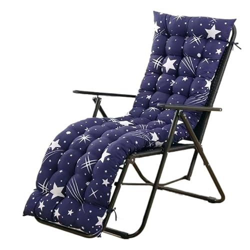 Kissen for Terrassen-Chaiselongue, for Loungesessel for drinnen und draußen, Sitzfläche for Sonnenliege mit Bändern, weich bequem (ohne Stuhl)(Blue 1,48 * 170cm) von YKJGRTF