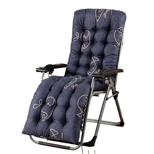 Kissen for Terrassen-Chaiselongue, for Loungesessel for drinnen und draußen, Sitzfläche for Sonnenliege mit Bändern, weich bequem (ohne Stuhl)(Blue 4,48 * 170cm) von YKJGRTF
