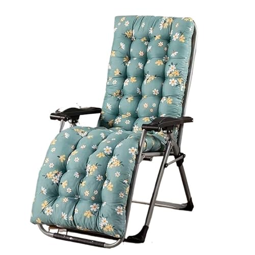 Kissen for Terrassen-Chaiselongue, for Loungesessel for drinnen und draußen, Sitzfläche for Sonnenliege mit Bändern, weich bequem (ohne Stuhl)(Green,48 * 120cm) von YKJGRTF