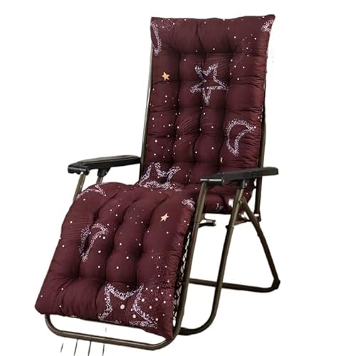 Kissen for Terrassen-Chaiselongue, for Loungesessel for drinnen und draußen, Sitzfläche for Sonnenliege mit Bändern, weich bequem (ohne Stuhl)(Red,48 * 120cm) von YKJGRTF