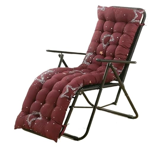 Kissen for Terrassen-Chaiselongue, for Loungesessel for drinnen und draußen, Sitzfläche for Sonnenliege mit Bändern, weich bequem (ohne Stuhl)(Red,48 * 170cm) von YKJGRTF