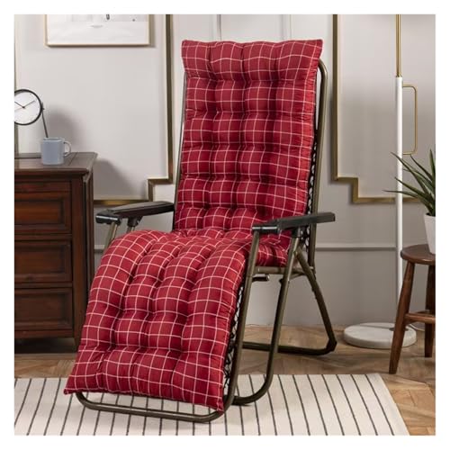 Kissen for Terrassen-Chaiselongue, for Sonnenliegen, for Schaukelstühle, Dicke for, nur Polster for Loungesessel, Sitzpolster(Red,48 * 170cm) von YKJGRTF
