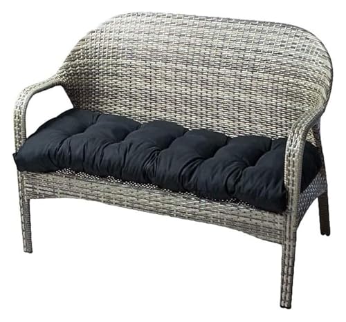 Lounge-Stuhlkissen, Kissen for Gartenliegen im Freien, Terrasse, verdicktes Sofakissen, Schaukelstuhlpolster(Black,50 * 100cm) von YKJGRTF