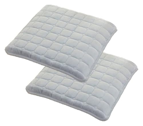 Quadratische Stuhlkissenpolster mit Bändern, 4 cm Dickes Spitzenkissen for Küchen-Esszimmerstuhlpolster und Sitzkissen-Stuhlkissen(Gray,19.7INCH(2PCS)) von YKJGRTF