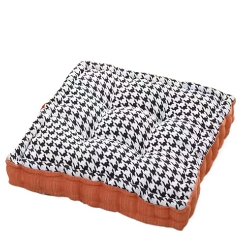 Quadratisches Stuhlkissen aus Cord, 1 Stück PP-Baumwollfüllung for Auto, Büro und Zuhause, extra Dicke Kissen for drinnen draußen, Terrasse, 45 x cm(Orange) von YKJGRTF