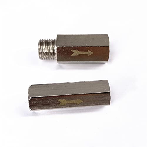 Rohrventil-1/8" 1/4" 3/8" 1/2" BSP weiblich männlich Messing pneumatisches Rückschlagventil für Luft Wasser Öl Gas Grit Ventilscheibe (Größe: 3/8", Farbe: männlich zu weiblich)(Male to Female) von YKJGRTF