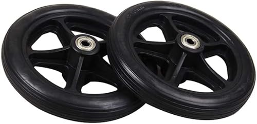 Rollen und Räder, Universalrad, 8-Zoll-Rollstuhlzubehör, Vorderrad, kleiner Rollstuhl, Radbefestigung, Durchmesser 19 cm, Radbreite 5(Black) von YKJGRTF