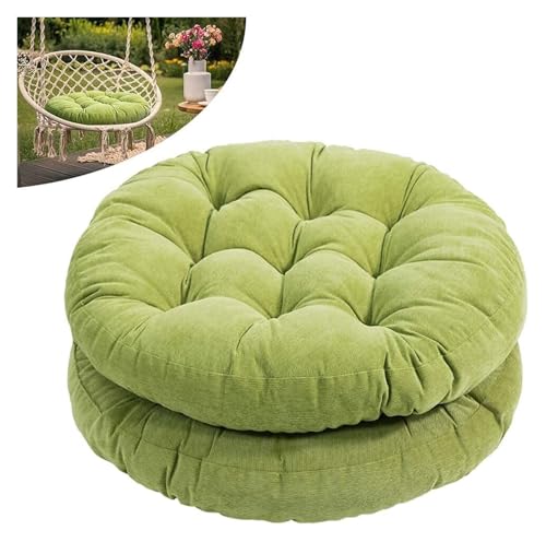 Runde Stuhlkissen, 22 x Zoll, Kissen for Terrassenmöbel, Sitzpolster, Meditation, Wohnzimmer, Sofa, Balkon, 2er-Set(Green) von YKJGRTF