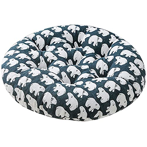 Runde Stuhlpolster 22×22 Zoll, dekoratives Bodenkissen im bedruckten Stil for drinnen und draußen, Stuhlkissen for Terrassenmöbel, Esszimmer, Wohnzimmer, Sofa, Balkon(Blue) von YKJGRTF