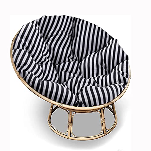 Rundes Hängekissen for Eierstühle, Schaukelstuhlkissen, geeignet for im Innen- und Außenbereich, überfülltes Kissen(Black,Ø170cm/66.9 in) von YKJGRTF