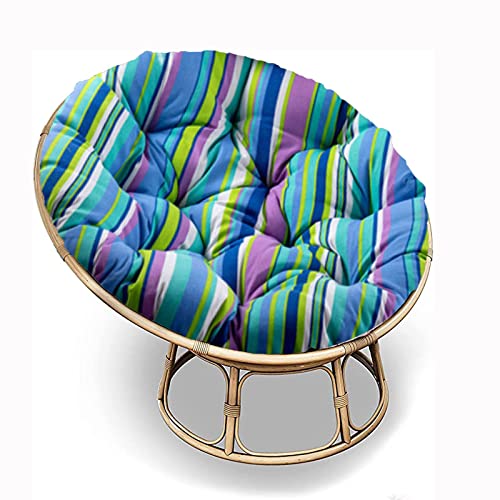 Rundes Hängekissen for Eierstühle, Schaukelstuhlkissen, geeignet for im Innen- und Außenbereich, überfülltes Kissen(Blue,Ø120cm/47.2 in) von YKJGRTF