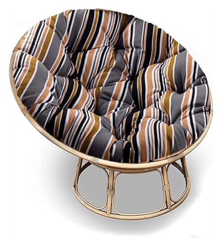 Rundes Hängekissen for Eierstühle, Schaukelstuhlkissen, geeignet for im Innen- und Außenbereich, überfülltes Kissen(Brown,Ø140cm/55.1 in) von YKJGRTF