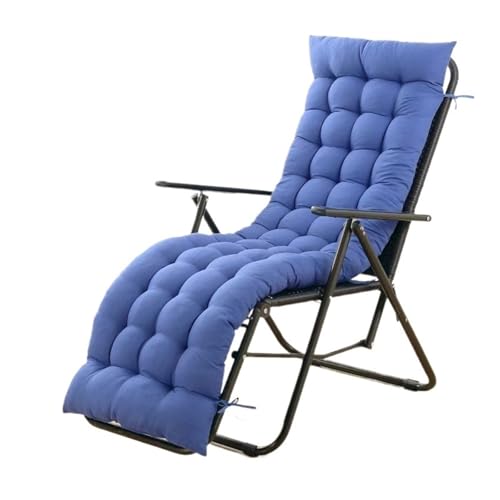 Sonnenliege-Stuhlkissen, Sundlight-Terrassenkissen, Chaiselongue, Outdoor-Matratze, Gartenliege, gesteppt, dick gepolstertes Sitzkissen, Liegestuhl(Blue 1,21.7"x64.2") von YKJGRTF