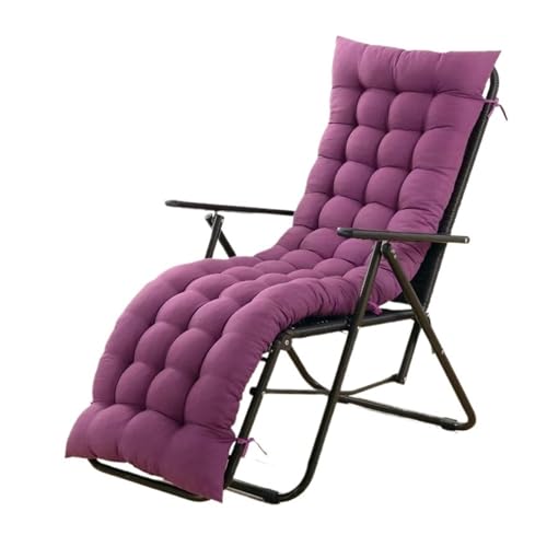Sonnenliege-Stuhlkissen, Sundlight-Terrassenkissen, Chaiselongue, Outdoor-Matratze, Gartenliege, gesteppt, dick gepolstertes Sitzkissen, Liegestuhl(Purple,18.9"x64.2") von YKJGRTF