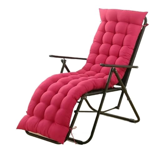 Sonnenliege-Stuhlkissen, Sundlight-Terrassenkissen, Chaiselongue, Outdoor-Matratze, Gartenliege, gesteppt, dick gepolstertes Sitzkissen, Liegestuhl(Red 1,18.9"x47.2") von YKJGRTF