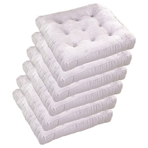 Stuhlkissen for Esszimmerstühle, 6er-Pack, Küchenstuhlpolster for Bürostühle, Esszimmerstuhl-Sitzkissen, 5,1 cm Dicke, for Büro, Zuhause oder Auto(Beige,20x20in(Set of 6)) von YKJGRTF