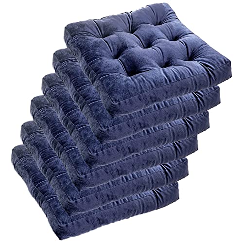 Stuhlkissen for Esszimmerstühle, 6er-Pack, Küchenstuhlpolster for Bürostühle, Esszimmerstuhl-Sitzkissen, 5,1 cm Dicke, for Büro, Zuhause oder Auto(Navy Blue,20x20in(Set of 6)) von YKJGRTF