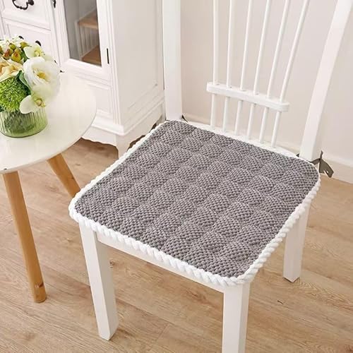 Stuhlkissen mit Bändern, rutschfeste Stuhlpolster aus Metall for Esszimmerstühle, waschbare for Küche und Haushalt, 1 Stück(Gray 1,50CM/19.7INCH) von YKJGRTF