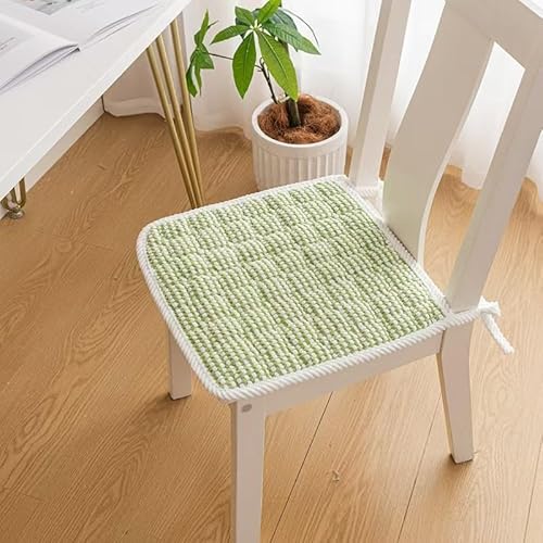 Stuhlkissen mit Bändern, rutschfeste Stuhlpolster aus Metall for Esszimmerstühle, waschbare for Küche und Haushalt, 1 Stück(Green,40CM/15.7INCH) von YKJGRTF