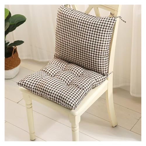 Stuhlkissen mit Riemen, niedriger Rückenlehne, Esszimmerstuhlkissen, Sitzkissen for drinnen und draußen, Terrasse, Garten, 1 Stück(Brown,17.7x17.7in) von YKJGRTF