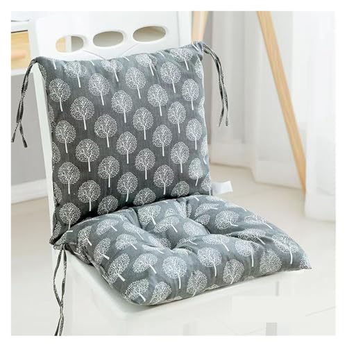 Stuhlkissen mit Riemen, niedriger Rückenlehne, Esszimmerstuhlkissen, Sitzkissen for drinnen und draußen, Terrasse, Garten, 1 Stück(Gray,16x16in) von YKJGRTF