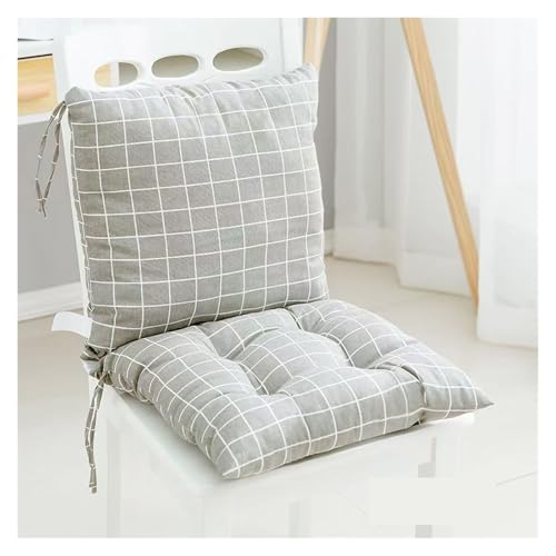 Stuhlkissen mit Riemen, niedriger Rückenlehne, Esszimmerstuhlkissen, Sitzkissen for drinnen und draußen, Terrasse, Garten, 1 Stück(Gray 1,17.7x17.7in) von YKJGRTF