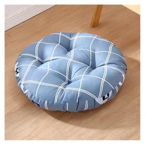 Stuhlpolster, Fußhockerkissen, rundes Schaukelkissen, Eierstuhlpolster for die Terrasse im Freien, Dicke Sitzpolster for den Außenbereich(Blue 3,21.7in) von YKJGRTF