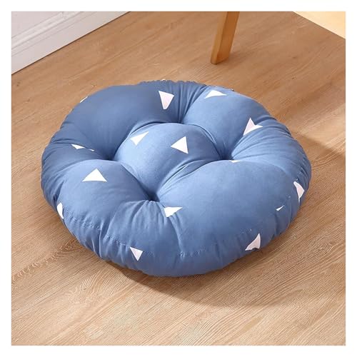 Stuhlpolster, Fußhockerkissen, rundes Schaukelkissen, Eierstuhlpolster for die Terrasse im Freien, Dicke Sitzpolster for den Außenbereich(Blue 4,16.5in) von YKJGRTF
