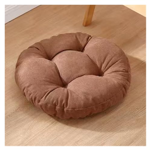 Stuhlpolster, Fußhockerkissen, rundes Schaukelkissen, Eierstuhlpolster for die Terrasse im Freien, Dicke Sitzpolster for den Außenbereich(Brown,16.5in) von YKJGRTF