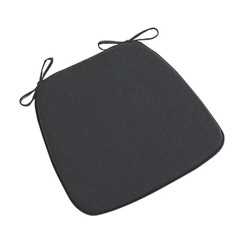 Stuhlpolster for Außenstühle, Stuhlkissen for Küche und Esszimmer, Bankkissen, runde Sitzpolster aus Baumwolle for Terrassen im Innen- Außenbereich, 2 Stück(Black,42x40cm) von YKJGRTF