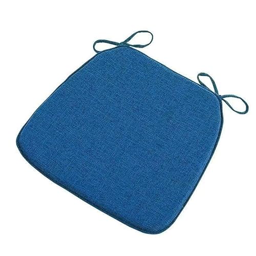 Stuhlpolster for Außenstühle, Stuhlkissen for Küche und Esszimmer, Bankkissen, runde Sitzpolster aus Baumwolle for Terrassen im Innen- Außenbereich, 2 Stück(Blue,45x42cm) von YKJGRTF