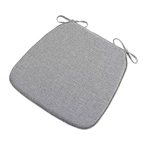 Stuhlpolster for Außenstühle, Stuhlkissen for Küche und Esszimmer, Bankkissen, runde Sitzpolster aus Baumwolle for Terrassen im Innen- Außenbereich, 2 Stück(Gray,45x42cm) von YKJGRTF