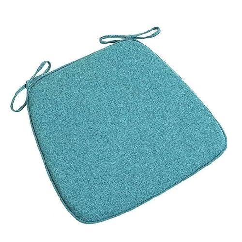 Stuhlpolster for Außenstühle, Stuhlkissen for Küche und Esszimmer, Bankkissen, runde Sitzpolster aus Baumwolle for Terrassen im Innen- Außenbereich, 2 Stück(Lake Blue,40x38cm) von YKJGRTF