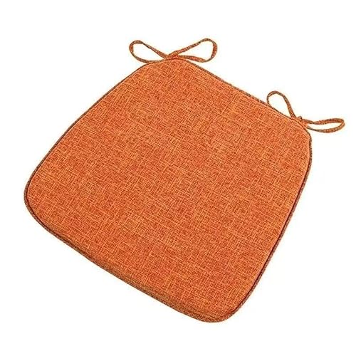 Stuhlpolster for Außenstühle, Stuhlkissen for Küche und Esszimmer, Bankkissen, runde Sitzpolster aus Baumwolle for Terrassen im Innen- Außenbereich, 2 Stück(Orange,40x38cm) von YKJGRTF