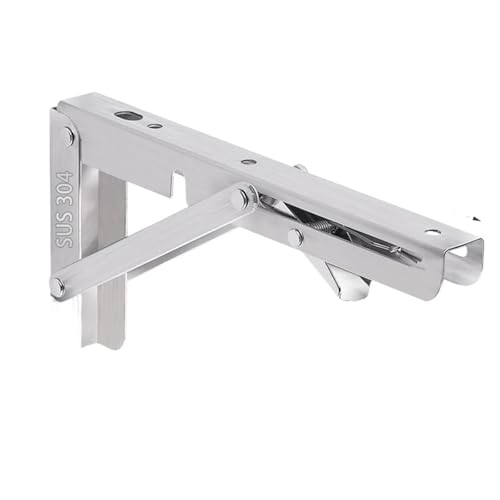 YKJGRTF Klappbare Regalhalterungen, herunterklappbare Wandmontage, dreieckige Halterung, Faltbare, winkelverstellbare Wandhalterung(14inch) von YKJGRTF