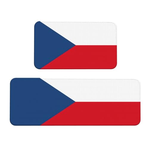 Küchenmatten mit Flagge der Tschechischen Republik, bedruckt, für Boden, Küchenteppich-Set, für verschiedene Innen- und Außenbereiche von YKJJFVZ