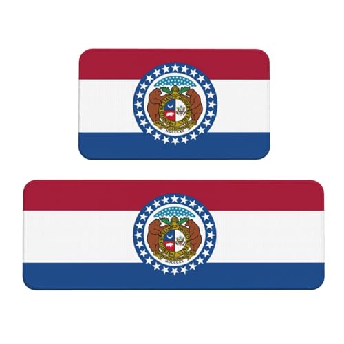 Missouri Küchenmatten mit Staatsflaggen-Druck, für Boden, Küchenteppich-Set, für verschiedene Innen- und Außenbereiche Missouri Küchenmatten mit Staatsflaggen-Druck, für Boden, Küchenteppich-Set, für verschiedene Innen- und Außenbereiche von YKJJFVZ