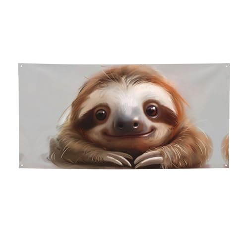 Niedliches Faultier-Party-Banner, personalisiertes "Happy Birthday"-Banner, perfekt für festliche Dekorationen Niedliches Faultier-Party-Banner, personalisiertes "Happy Birthday"-Banner, perfekt für festliche Dekorationen von YKJJFVZ