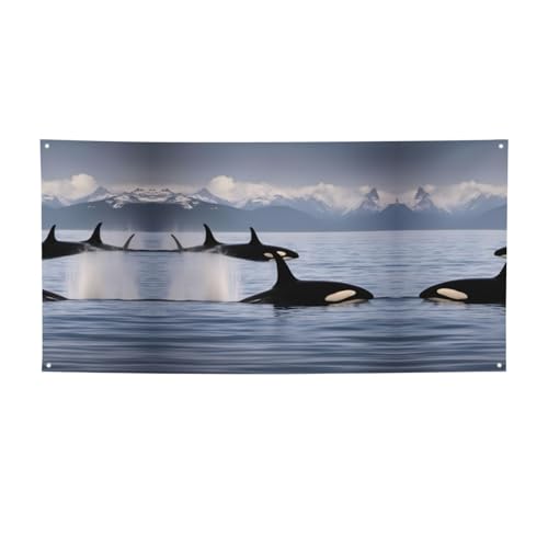 Party-Banner, Motiv: Killerwale schwimmen, personalisierbar, perfekt für festliche Dekorationen Party-Banner, Motiv: Killerwale schwimmen, personalisierbar, perfekt für festliche Dekorationen von YKJJFVZ