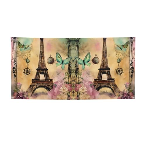 Party-Banner, Motiv: Paris Eiffelturm, personalisierbar, perfekt für festliche Dekorationen Party-Banner, Motiv: Paris Eiffelturm, personalisierbar, perfekt für festliche Dekorationen von YKJJFVZ