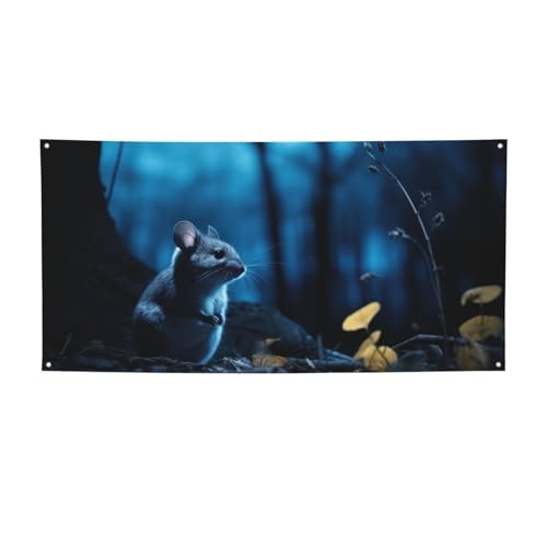Party-Banner, Motiv: blaue Chinchillas und Mond, personalisierbar, perfekt für festliche Dekorationen Party-Banner, Motiv: blaue Chinchillas und Mond, personalisierbar, perfekt für festliche Dekorationen von YKJJFVZ