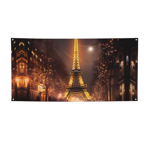 Party-Banner mit Eiffelturm-Druck, personalisierbar, perfekt für festliche Dekorationen Party-Banner mit Eiffelturm-Druck, personalisierbar, perfekt für festliche Dekorationen von YKJJFVZ