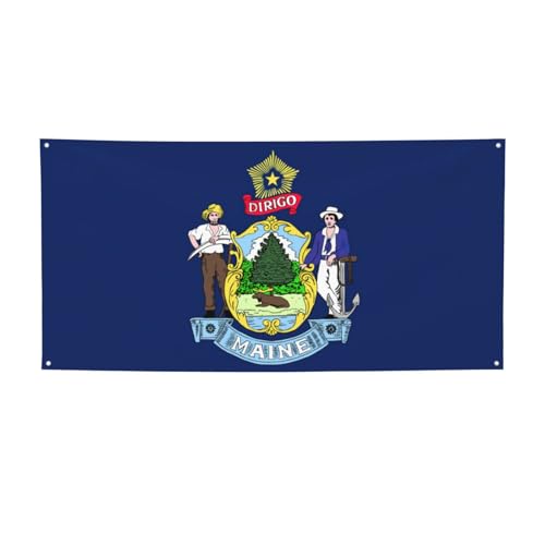 Party-Banner mit Flagge von Maine, personalisierbar, perfekt für festliche Dekorationen Party-Banner mit Flagge von Maine, personalisierbar, perfekt für festliche Dekorationen von YKJJFVZ