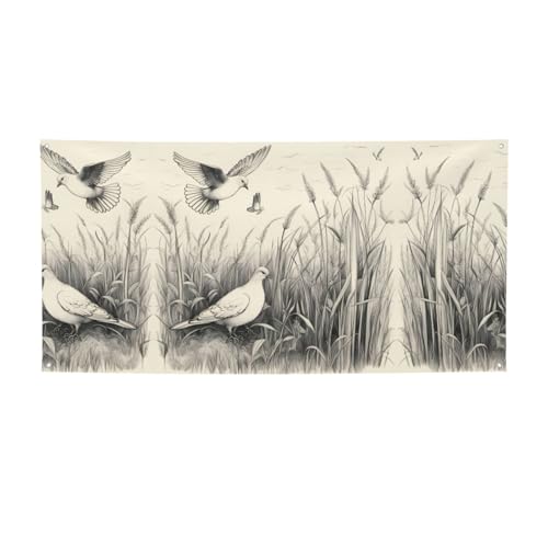 Party-Banner mit Gras- und Tauben-Druck, personalisierbar, perfekt für festliche Dekorationen Party-Banner mit Gras- und Tauben-Druck, personalisierbar, perfekt für festliche Dekorationen von YKJJFVZ