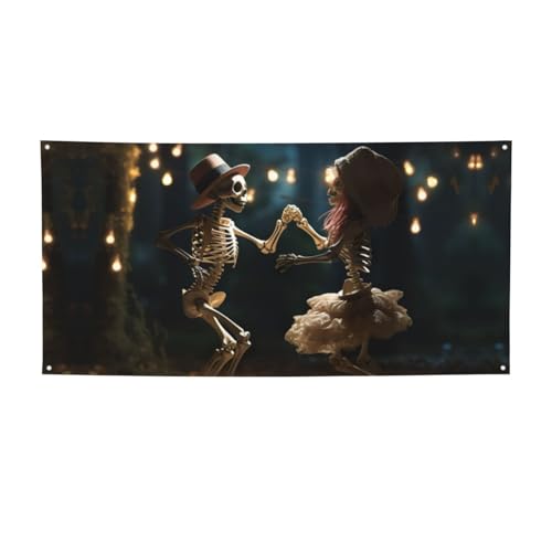 Party-Banner mit Skelett-Motiv, personalisierbar, perfekt für festliche Dekorationen Party-Banner mit Skelett-Motiv, personalisierbar, perfekt für festliche Dekorationen von YKJJFVZ