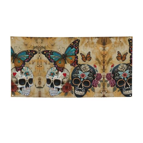 Party-Banner mit Totenkopf-Motiv, personalisierbar, perfekt für festliche Dekorationen Party-Banner mit Totenkopf-Motiv, personalisierbar, perfekt für festliche Dekorationen von YKJJFVZ