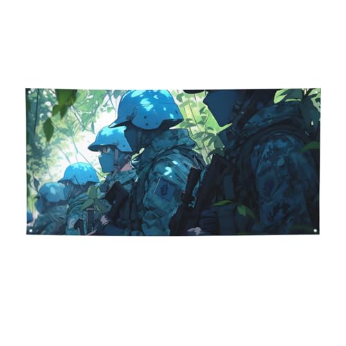 Party-Banner mit blauem Camouflage-Druck, personalisierbar, perfekt für festliche Dekorationen Party-Banner mit blauem Camouflage-Druck, personalisierbar, perfekt für festliche Dekorationen von YKJJFVZ