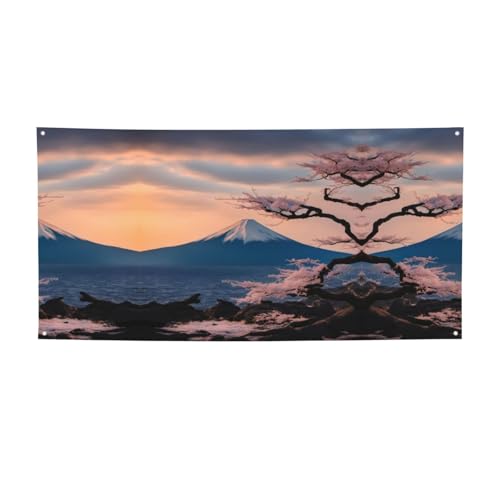 Party-Banner mit japanischem Berg Fuji-Landschaft, personalisierbar, perfekt für festliche Dekorationen Party-Banner mit japanischem Berg Fuji-Landschaft, personalisierbar, perfekt für festliche Dekorationen von YKJJFVZ